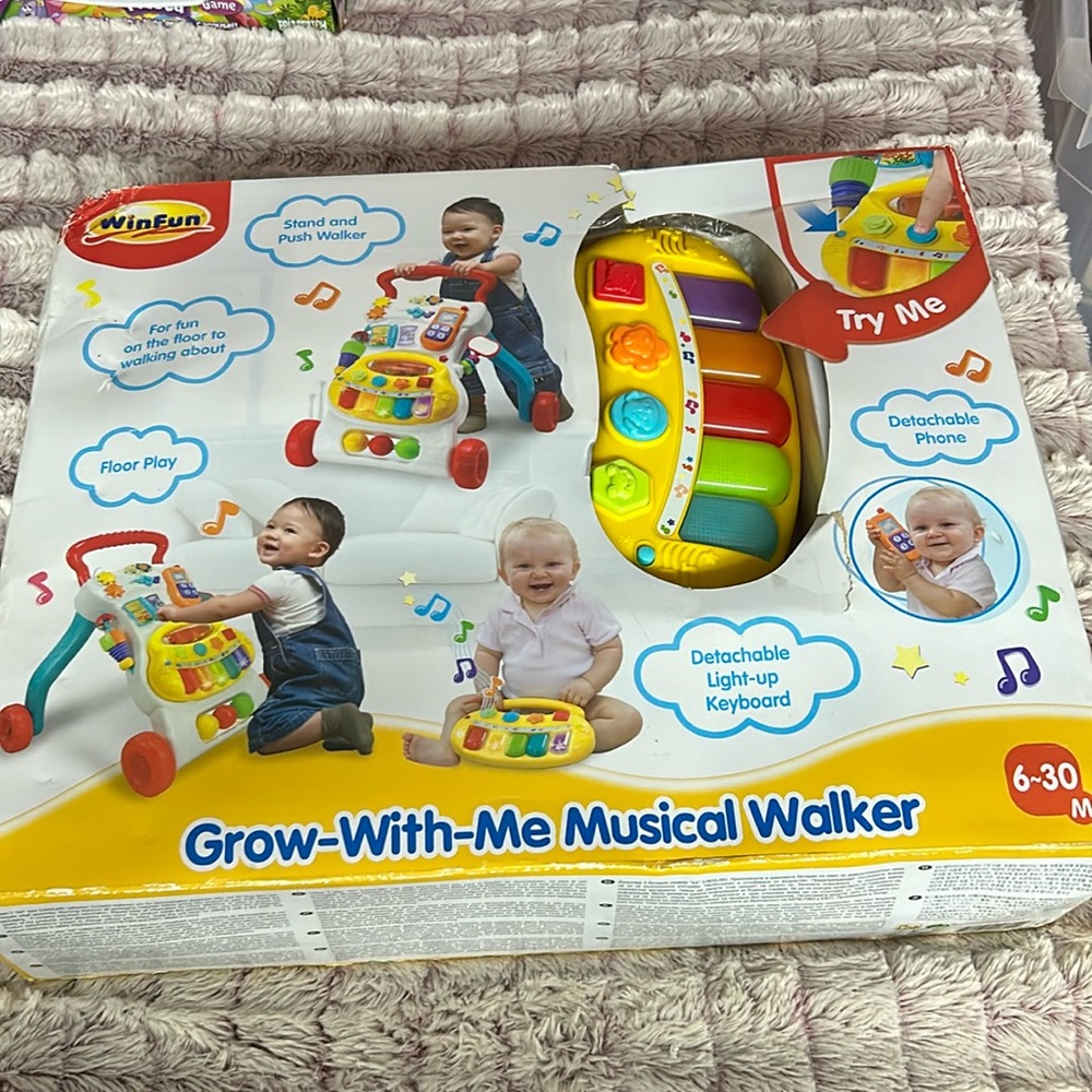 Winfun-Grow-with-Me Musical Walker 14"Lx4"Dx22"H